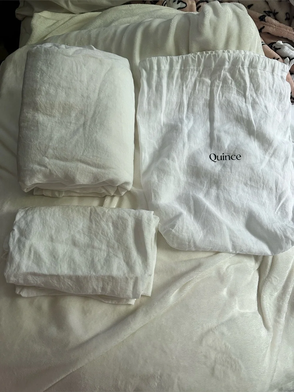 European Linen Duvet Cover Set - twin- white